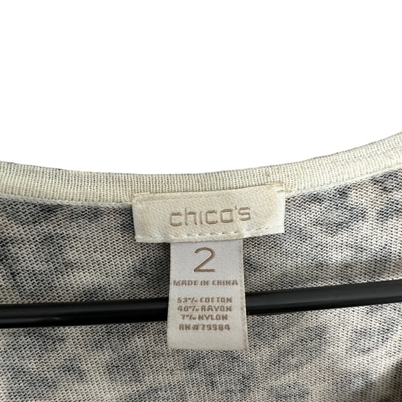 CHICO’S Animal Print Layering Tee Women’s Size Medium - Picture 5 of 8